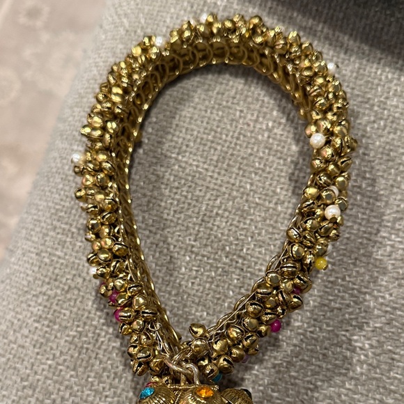 New Ramla Gold and Multicolor Beaded Women's bag - Picture 3 of 7